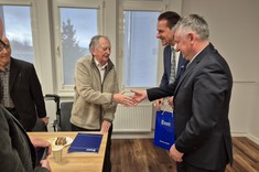 Od lewej: mgr inż. R. Schab, prof. PRz R. Zajdel, prof. PRz M. Korkosz, 